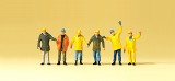 Workers with protective clothes